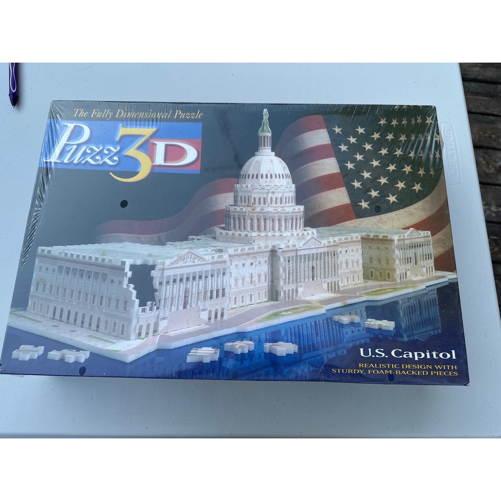 Puzz3D US Capitol Building 718 Piece 3D Puzzle Milton Bradley Foam Backed New